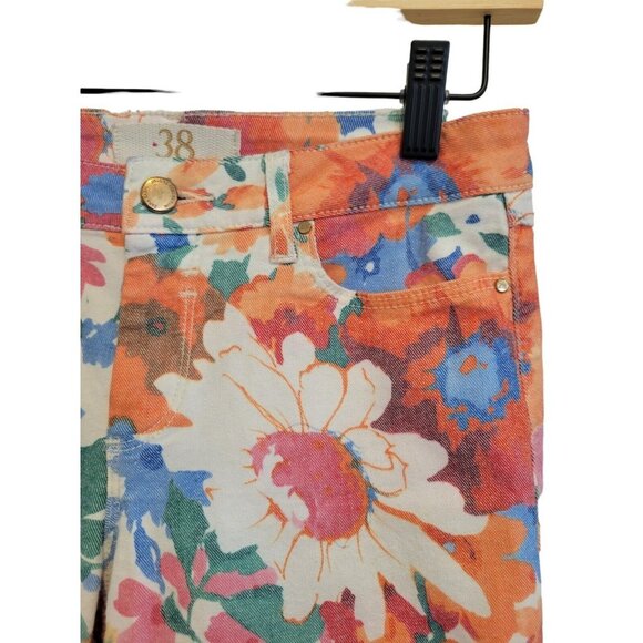 Zara Multicolor Flloral Mid-Rise Skinny Jeans 6 Pants - Picture 3 of 8